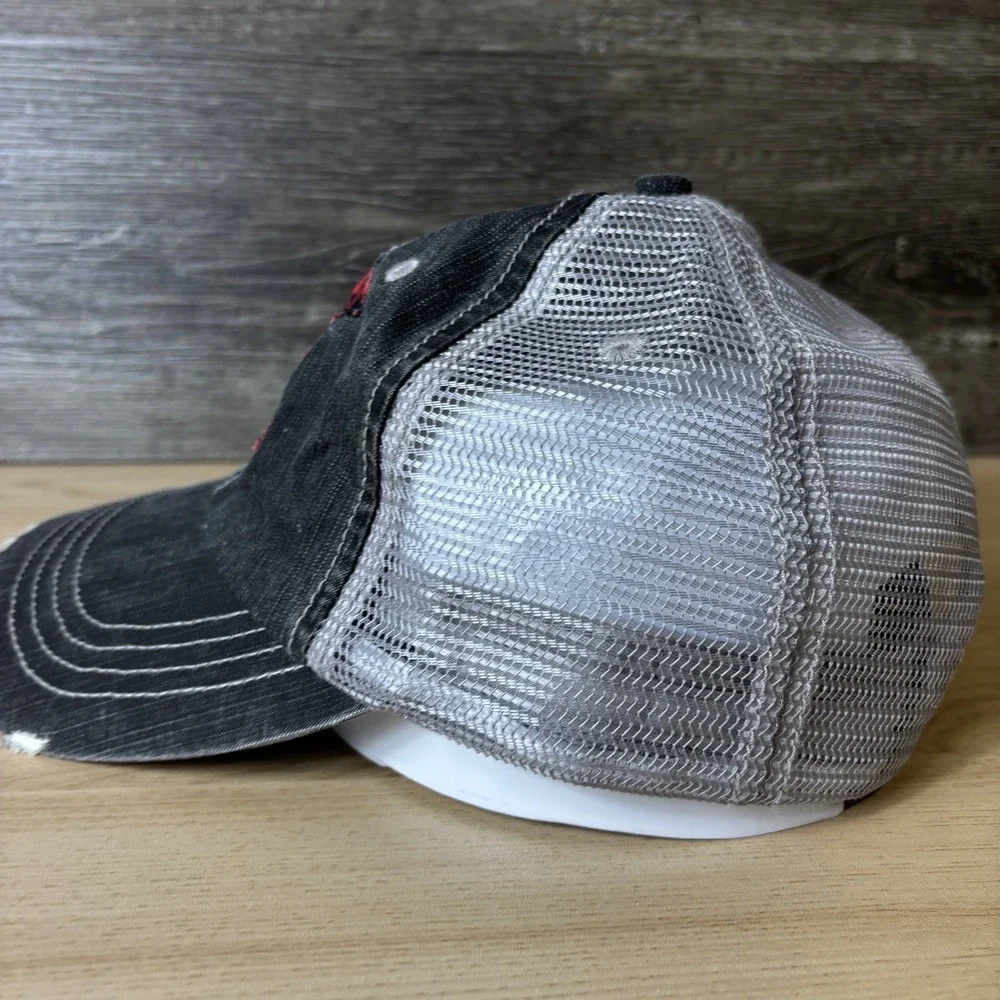 Minnesota Hat Cap Strap Back Black Gray Mesh Trucker Plaid Patch Red Mens